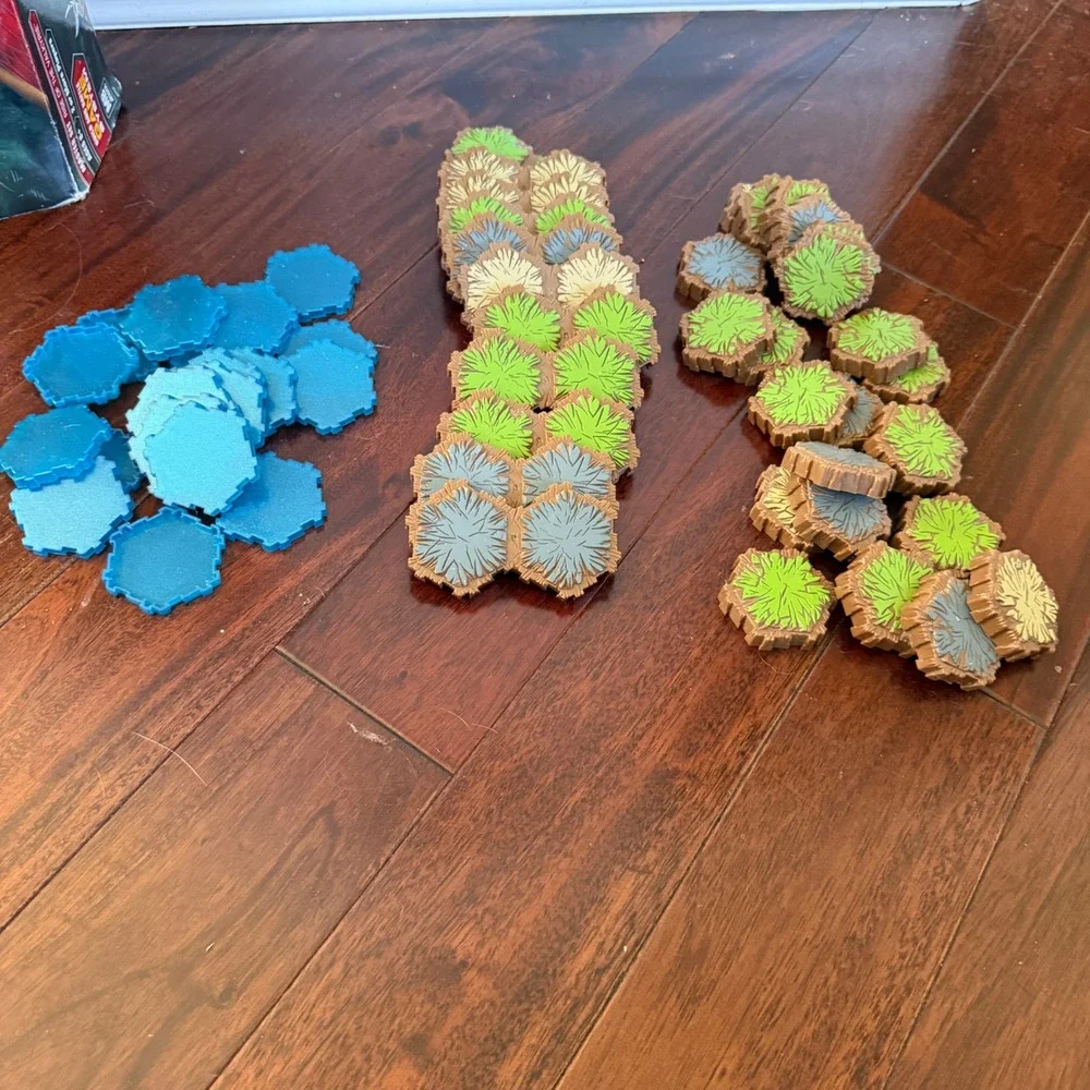 Heroscape Rise of the Valkyrie Terrain Lot Only Hex Tiles‎ Grass Rock Water 2004